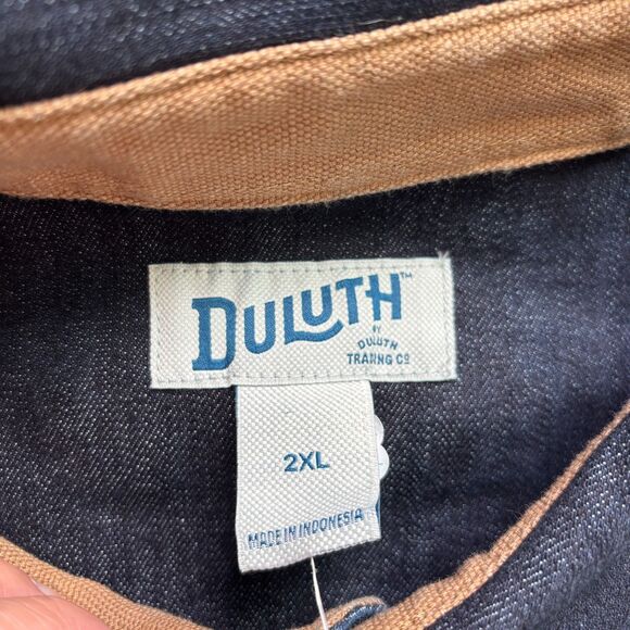 Duluth Trading Double Flex Denim Standard Fit Trucker Jacket Mens 2XL Chore NWT - Picture 3 of 9